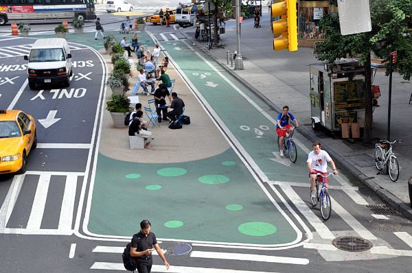 Protected bike lanes...