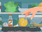 don't waste your food! juice onion hand illustration loaf banana waste trash food