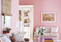 客厅淡粉色背景墙效果图—土拨鼠装饰设计门户