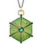 Gemfields' Hannah Martin amulet made with baisse taille enamel and a 1.34ct emerald from Zambia.