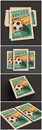 创意简约足球比赛活动宣传单设计模板