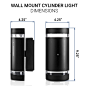 Hyperikon LED 12W Wall Mount Cylinder Up Down Light Photocell Included, 4000K (Daylight Glow), 75W equivalent, 1000 Lumens, 100-277V, Residential Sconce Lighting, Porch Garage Shed Walkway - - Amazon.com