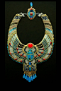 The Egyptian retro Necklace #珠宝首饰# #复古埃及饰品# #绿宝石项链# @予心木子
