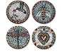 Bee pebble mosaic stepping stone: 