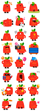 Strawberry buddy - Social Messenger app stickers : Unused app sticker concept