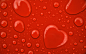 1680x1050 红色 爱心 水滴 水珠 爱情 红火 节日 背景 液体 