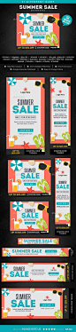 Summer Sale Banners Template #webbanners #design Download: http://graphicriver.net/item/summer-sale-banners/12046214?ref=ksioks: 