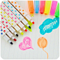 默默爱&hearts韩国创意俏皮方钻荧光笔 套装涂鸦笔 小清新可擦记号笔