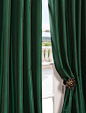 Emerald Green Faux Silk Taffeta Curtain, 50x108 traditional-curtains