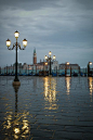  阴雨黎明，威尼斯，意大利 