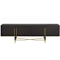 Gallotti and Radice Tama Crédence Cabinet in Black Lacquered Ash and Satin Brass | From a unique collection of antique and modern buffets at https://www.1stdibs.com/furniture/storage-case-pieces/buffets/