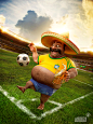 Un Mariachi - World Cup : 3D image made in Un Mariachi 3D Studio to celebrate the 2014 World Cup in Brazil.