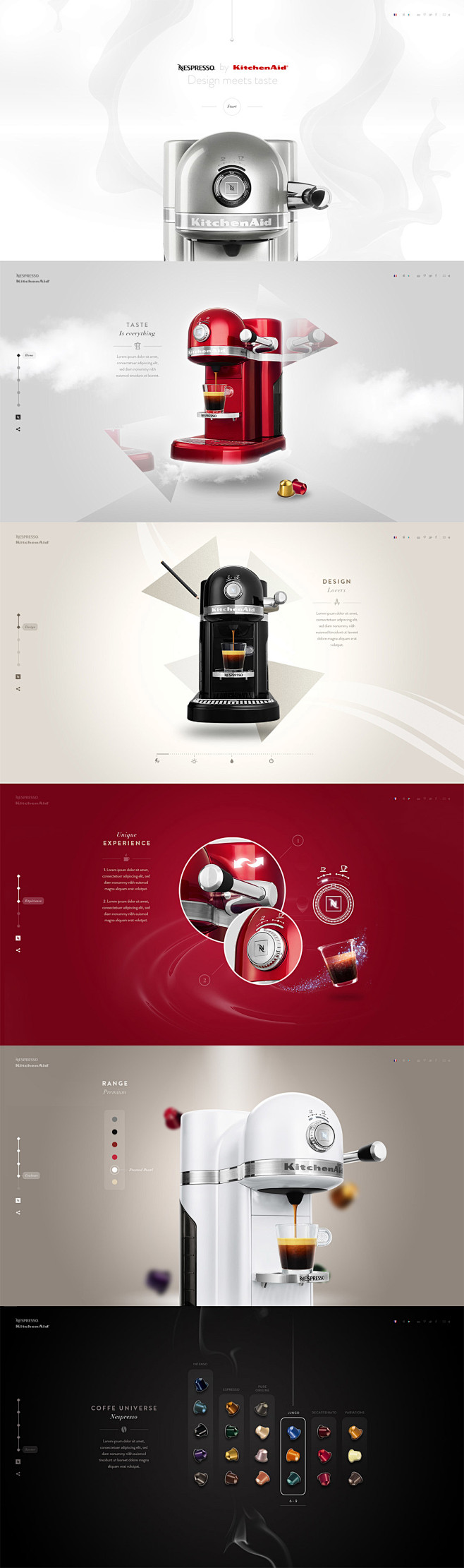 Nespresso咖啡网站设计，来源自黄...