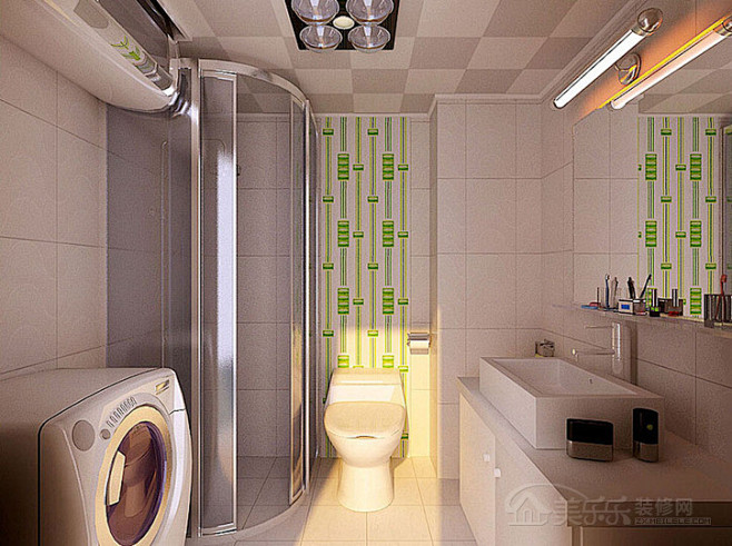 135㎡三居室简约欧式风格洗浴间背景墙装...