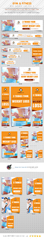 Gym & Fitness Web Banner Ads Vol. 2 - Banners & Ads Web Elements