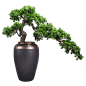 新中式禅意陶瓷花瓶摆件落地售楼部会所样板间软装大松树仿真花艺-淘宝网