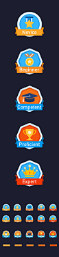 Award icons on Behance