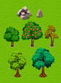 Farm Animals and Trees : Animals and trees for farm game, and some animations.