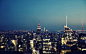 lights, United States, night, New York, Manhattan, skyscrapers, blue hour, cityscape, Gotham, Empire States Building, urban scene