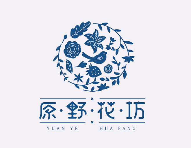 原野花坊 花店标志logo
