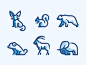 Animals Line Icons Duo Tone