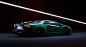 General 2200x1195 Lamborghini car luxury cars green cars dark CGI digital art artwork vehicle neon dark background perspective