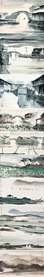 水墨江南——画家杨明义作品，1943年生，江苏苏州人。