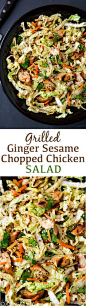 Grilled Ginger Sesame Chopped Chicken Salad - you will LOVE this salad! It's amazingly good!