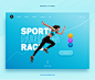 彩色体育运动健身创意网站网页_PSD模板：