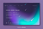 Blurred new year landing page and shooting stars Free Vector