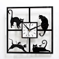 趣味可爱猫挂钟 时尚创意小猫壁时钟表 墙面钟 田园艺术卡通 静音-淘宝网