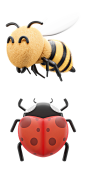 可爱卡通动物黄蜂昆虫三维模型Blend源文件：