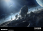 Mass Effect Andromeda, Mikko Kinnunen : Mattepainting done for Mass Effect Andromeda teaser videos. Heikki Anttila (machinista.com) helped with the asteroid renders and base modeling of the Ark ship. Big thanks to Galen Scorer, JC Campbell, Joel MacMillan