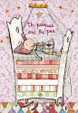 I'm already familiar with the gorgeous toys from Danish company Maileg, but how beautiful is this illustrated card of Princess and the Pea?