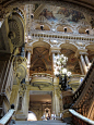 Architecture inside Opera Garnier, Paris, France.