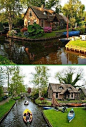 I want to go here! Giethoorn, Netherlands. The village with no roads. You take a boat to go to different places!: 