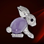 Cartier Rabbit Brooch. White gold, diamonds, chalcedony, onyx. by maria.interest@北坤人素材