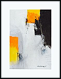 Art  Painting  Abstract 7x10 inch black yellow by kuzennyArt