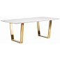 Marble & Brushed Gold Dining Table: 