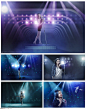 5款灯光射灯舞台歌唱比赛演唱会海报展板背景PSD素材 - 设计素材 - 比图素材网