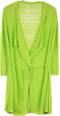 亮绿色超薄透视系带亚麻长款防晒开衫（多色）-最搭配
