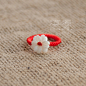 樱花贝壳红绳戒指，一抹指尖的美好
