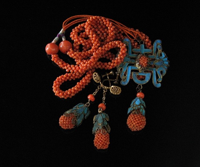 Chinese Coral Enamel...