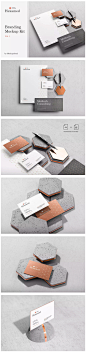 六边形图形设计品牌VI视觉设计效果图样机套件v1 Hexamed Branding Mockup  