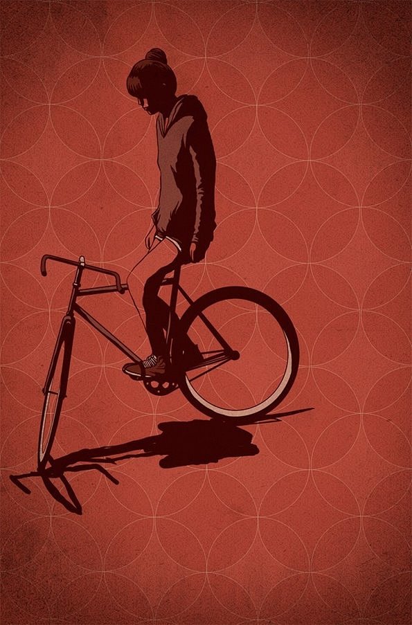 Adams Carvalho的自行车插画...