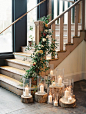 Fall wedding decor idea with candles