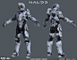 Halo 5 - Jumpmaster armor - 3d game model, Adam Sacco : - 3D Modeling high poly (HP), low poly (LP), UV's, bakes and material selection mask textures.

- 343 Industries provided HP fingers, HP Aviator armor, HP Vector legs/ arms and LP tech suit/ texture.