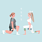腿部锻炼 健康饮食 休闲生活 手绘人物插图插画设计PSD ti332a400