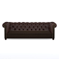 Bond Chesterfield Combo Mohair & Leather Sofa