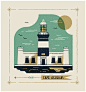 Lighthouses of Southern Africa : Lighthouses are a symbol of exploration and embody the spirit of adventure. We decided to research and illustrate these landmarks which dot our coastline across Southern Africa. We created a poster with custom lettering an